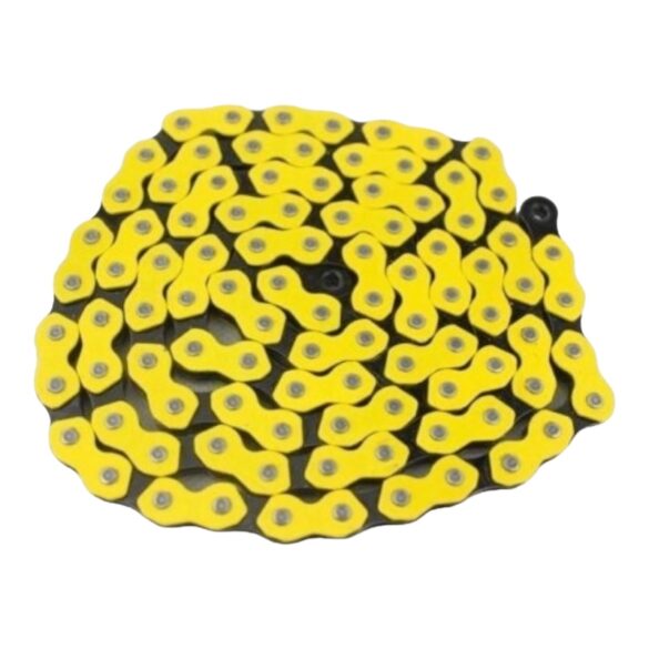 Cadena Kmc K-710 Trendy Series 112 Eslabones Amarillo Y Negro