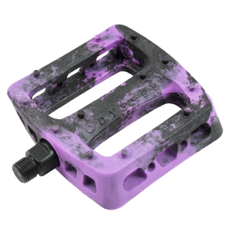 Pedales BMX Odyssey Twisted Pro Negro Morado Swirl