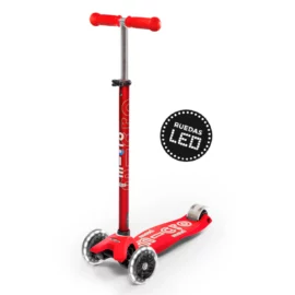 Scooter Infantil Micro Maxi Deluxe Led Rojo
