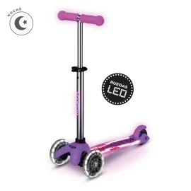 Scooter Infantil Micro Mini Deluxe Led Briila De Noche Rosado